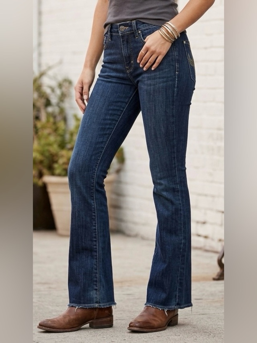 DPD Deluxe Premium Denim Dark Wash Flare Leg Jeans Size 25